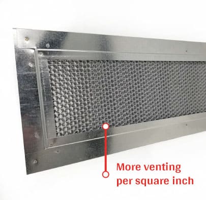 baffle-free vents with more venting per square inch