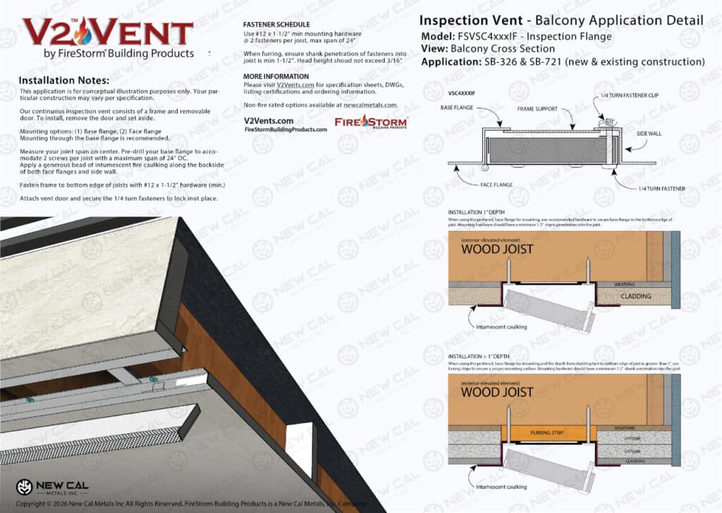 Balcony Inspection Vent Install