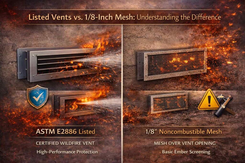 Listed Vents vs. 18-Inch Mesh