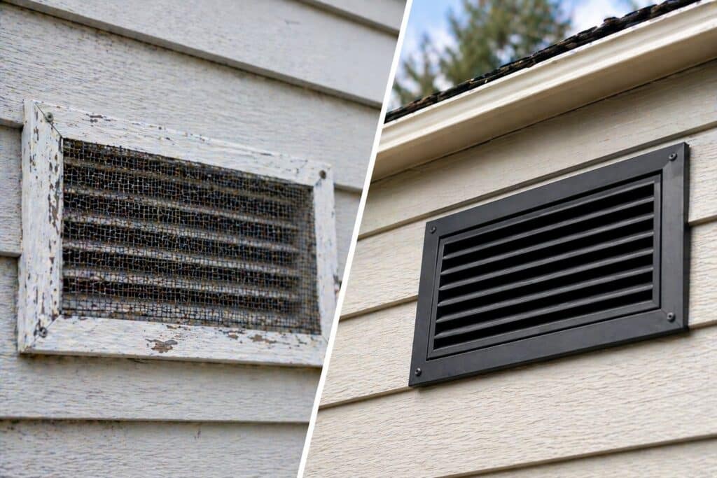 replace attic vents wildfire protection