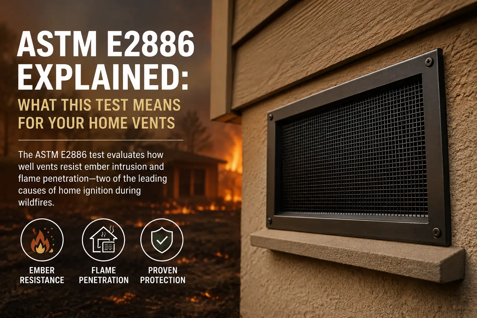 ASTM E2886 Wildfire Vent Protection